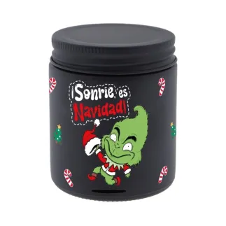 VELA MECHA DE MADERA - SONRIE, ES NAVIDAD GRINCH