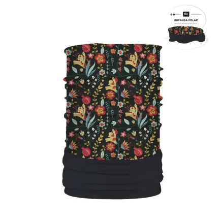 BUFANDA DE CUELLO CON POLAR - FLORES 