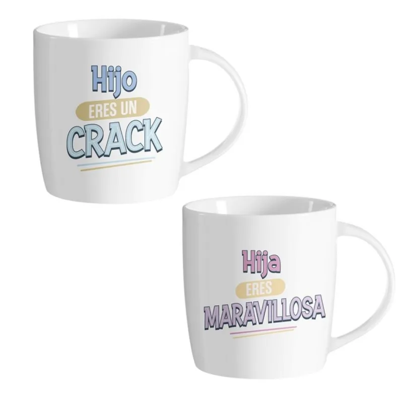 TAZA - HIJO ERES UN CRACK / HIJA ERES MARAVILLOSA TAZA - HIJO ERES UN CRACK / HIJA ERES MARAVILLOSA