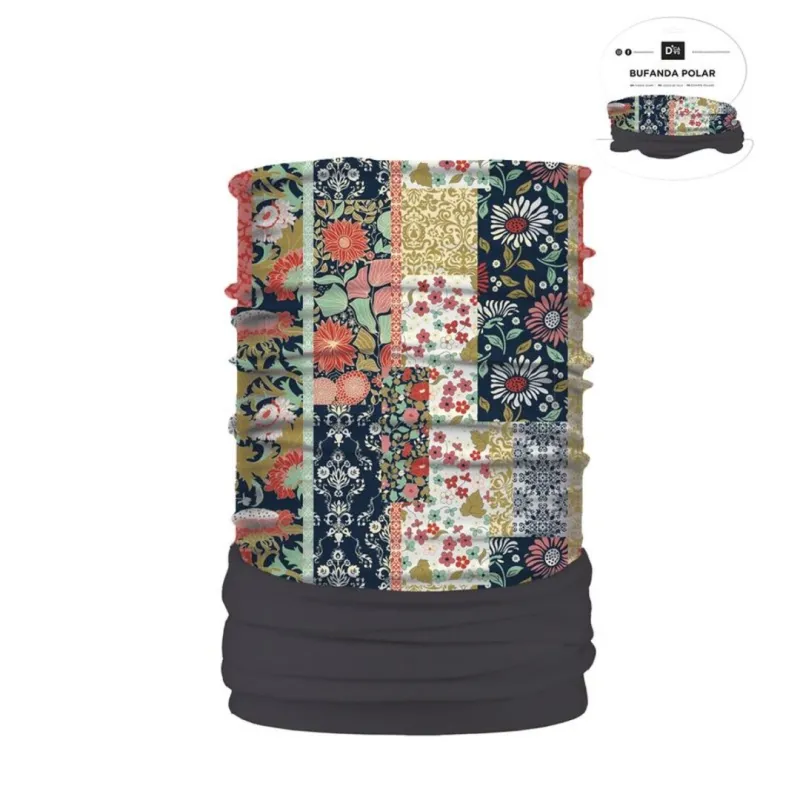 BUFANDA DE CUELLO CON POLAR - FLORES VINTAGE 