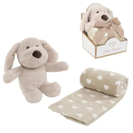 PELUCHE CON MANTA 90X75CM - PERRO 