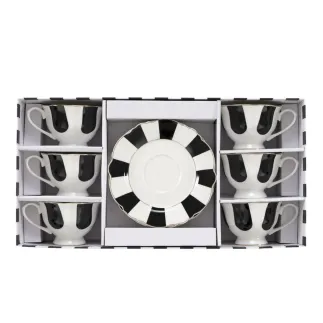 JUEGO DE CAFÉ 6X200ML -  EXCELLENCE RAYAS 