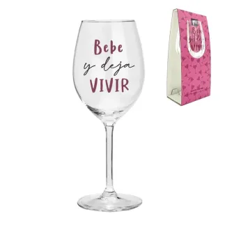 COPA DE VINO 430ML - BEBE Y DEJA VIVIR 
