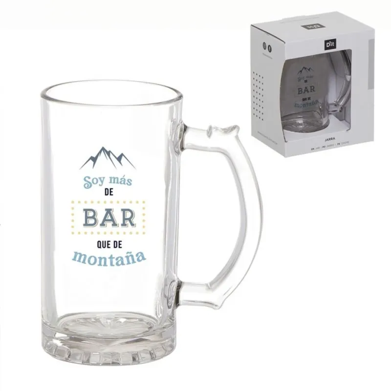 JARRA DE CERVEZA - SOY MAS DE BAR QUE DE MONTAÑA 