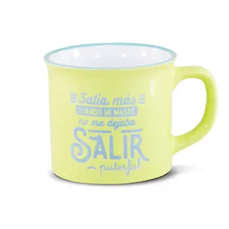TAZA VINTAGE - SALIA MAS CUANDO MI MADRE NO ME DEBAJA SALIR 