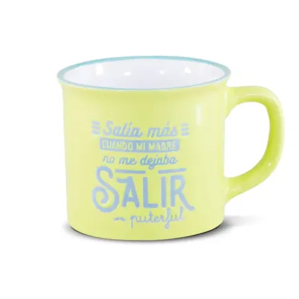 TAZA VINTAGE - SALIA MAS CUANDO MI MADRE NO ME DEBAJA SALIR 