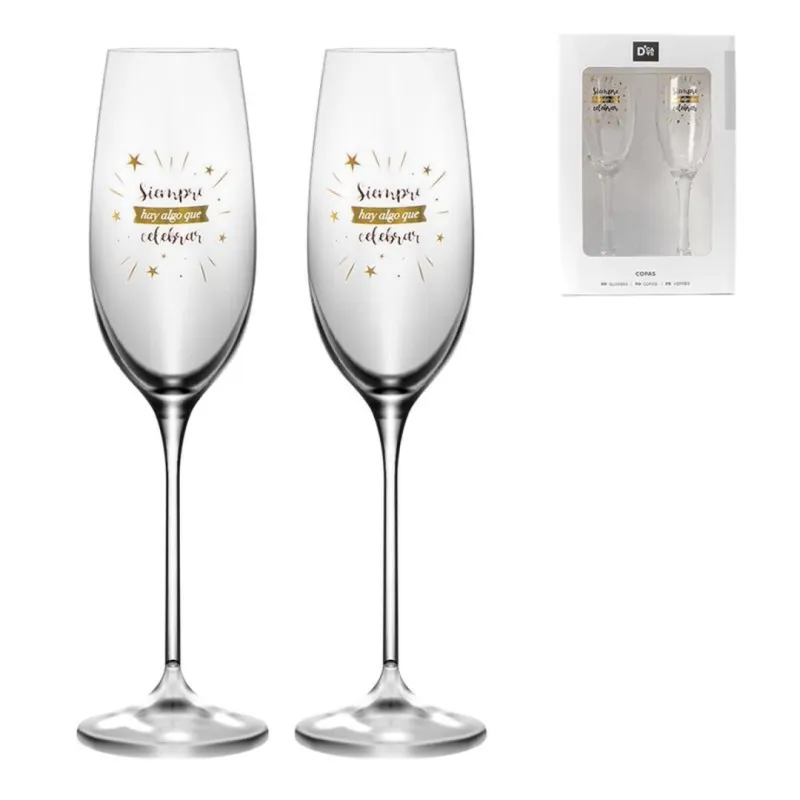 JUEGO DE 2 COPAS - SIEMPRE HAY ALGO QUE CELEBRAR 