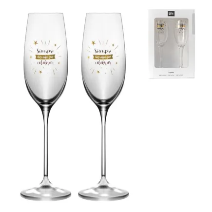 JUEGO DE 2 COPAS - SIEMPRE HAY ALGO QUE CELEBRAR 