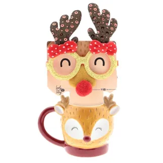 TAZA DE RUDOLPH CON GAFAS DE NAVIDAD