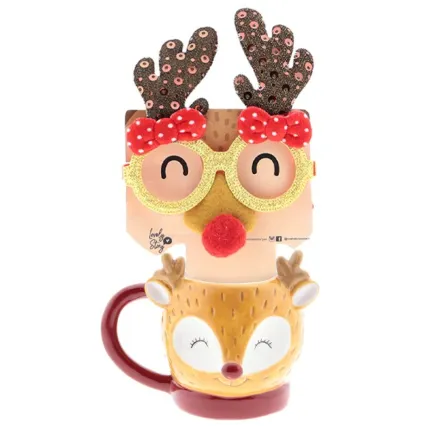 TAZA DE RUDOLPH CON GAFAS DE NAVIDAD