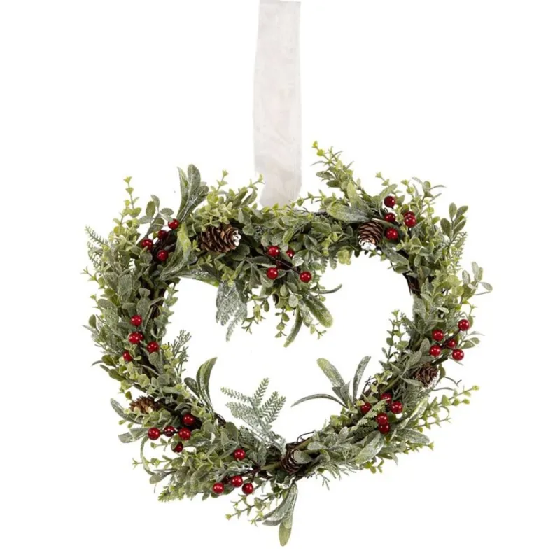 CORONA CORAZON CON PIÑAS Y BAYAS CORONA CORAZON CON PIÑAS Y BAYAS