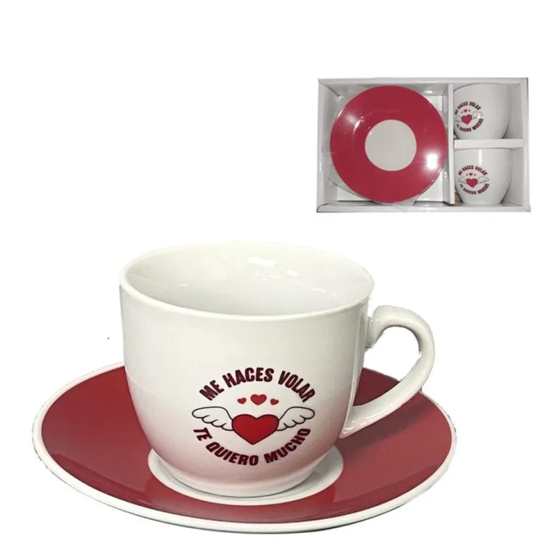 JUEGO DE CAFÉ 2X100ML - TU ME HACES VOLAR 