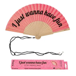 Abanico I Just Wanna Have Fun con Purpurina | Abanico Original Verano