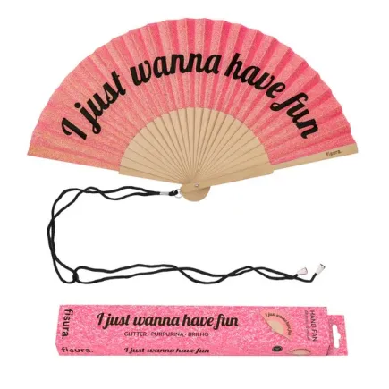 Abanico I Just Wanna Have Fun con Purpurina | Abanico Original Verano