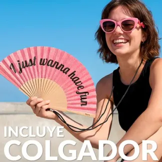 Abanico I Just Wanna Have Fun con Purpurina | Abanico Original Verano