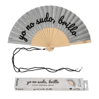 Abanico Yo No Sudo Brillo con Purpurina | Abanico Glam Verano