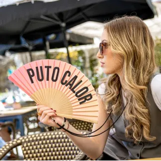 Abanico Puto Calor con Colgador | Abanico Divertido Verano