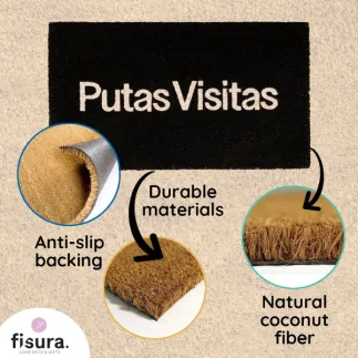 Felpudo Divertido Putas Visitas | Felpudo Original Fibra de Coco