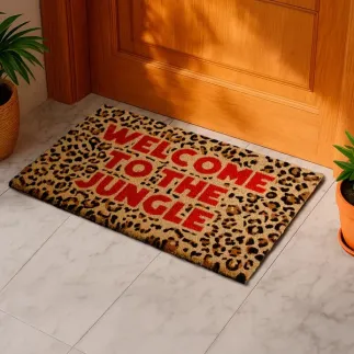 Felpudo Welcome to the Jungle | Felpudo Leopardo Fibra de Coco