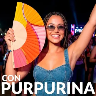 Abanico Multicolor con Purpurina | Abanico Verano Original