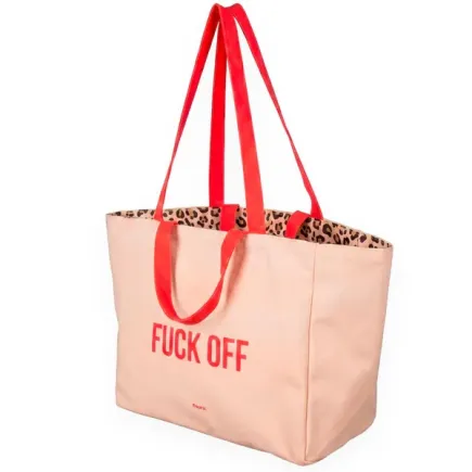 Bolsa Playa Reversible Fuck Off | Tote Bag Leopardo Original