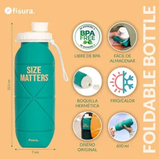 Botella Plegable Size Matters 600ml | Botella Silicona BPA Free