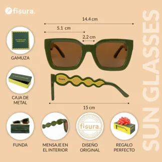 Gafas de Sol My Good Luck UV400 | Gafas Verdes Mujer