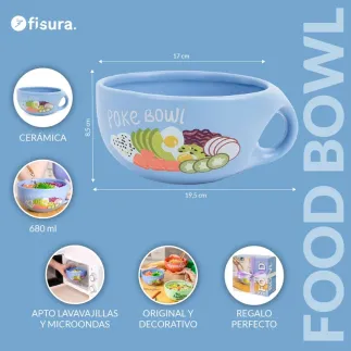 Poke Bowl Cerámica 680ml | Bol Original para Poke y Ramen