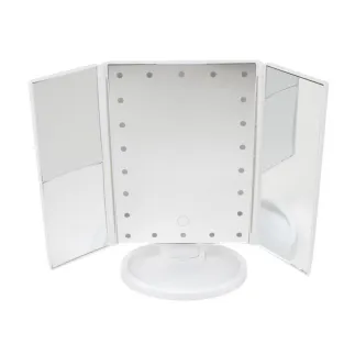 Espejo de Maquillaje LED 3 Paneles con Aumento 2X y 3X
