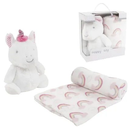 Peluche Unicornio con Manta para Bebé 90x75 cm