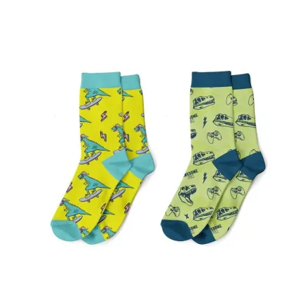 Calcetines Infantiles Dinosaurios Talla 27-34 | 2 Diseños
