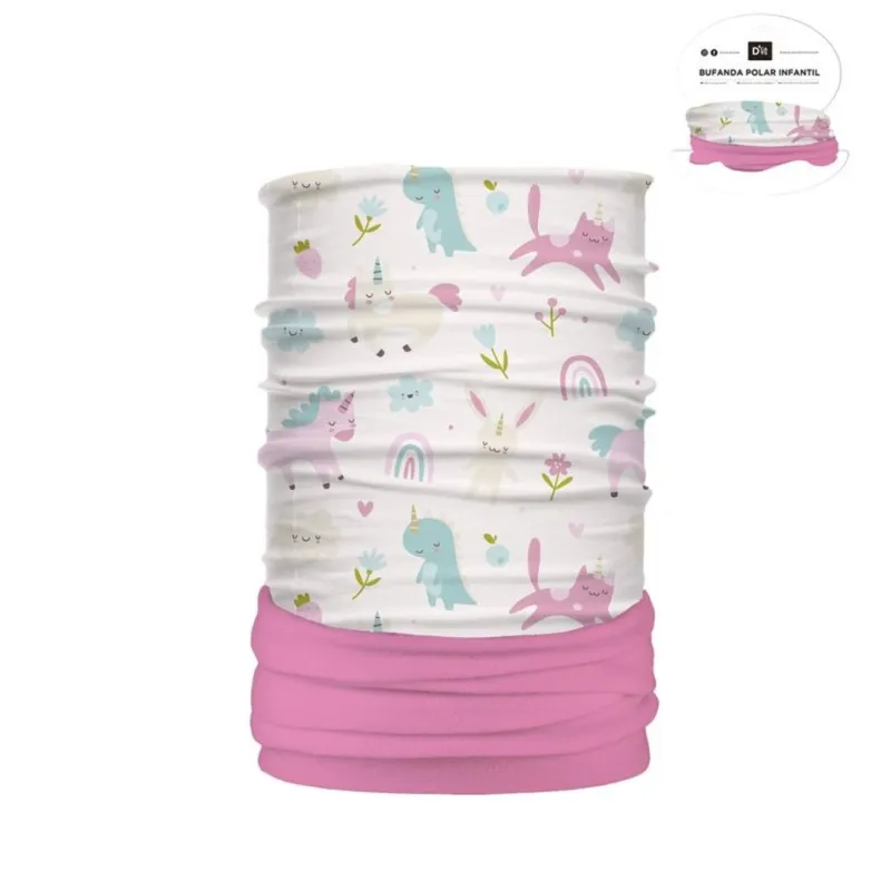 BUFANDA DE CUELLO CON POLAR INFANTIL UNICORNIOS