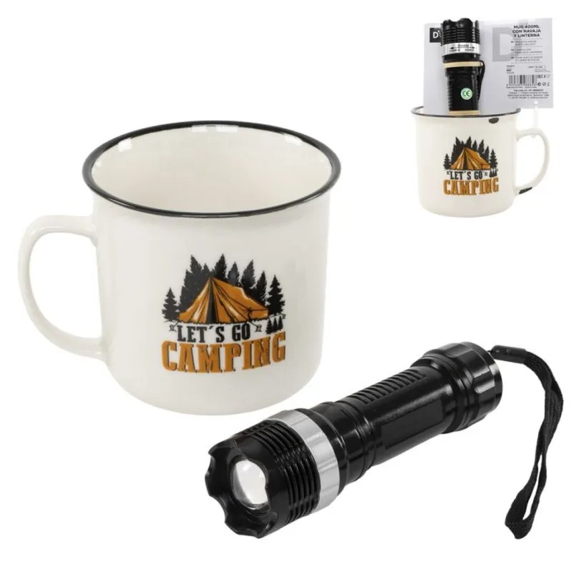TAZA DE 400ML - CAMPING CON LINTERNA