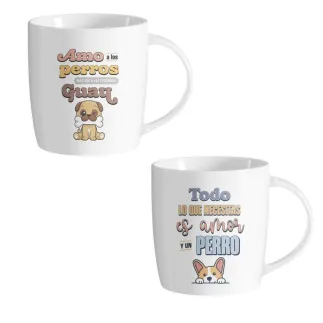 Taza Perros 350 ml con Frases | 2 Modelos