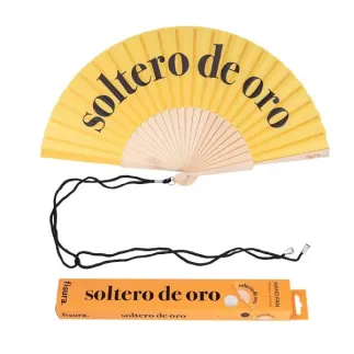 Abanico Fisura Soltero de Oro Amarillo con Colgador