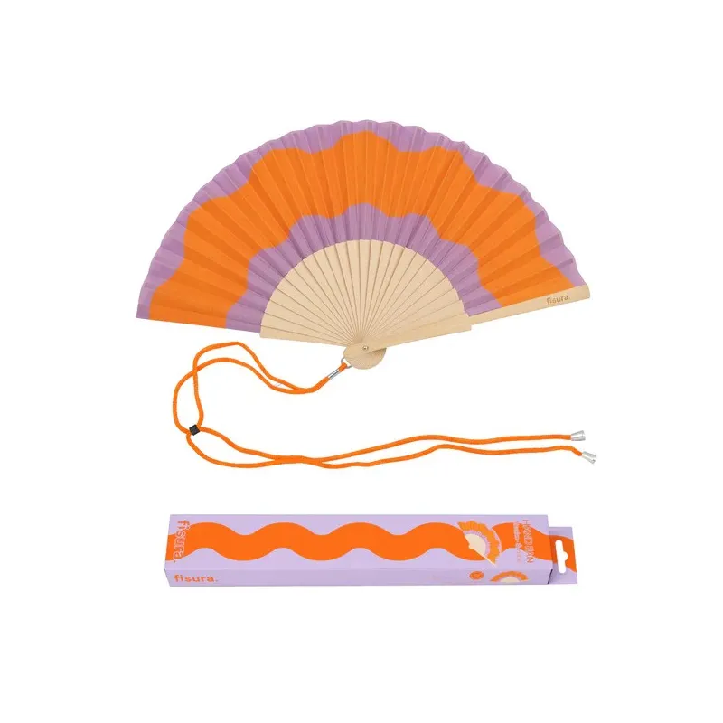 ABANICO - ONDAS NARANJA Y MORADO