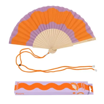 ABANICO - ONDAS NARANJA Y MORADO