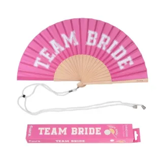Abanico Team Bride Rosa Fisura con Colgador | Boda