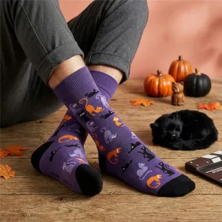 Calcetines de Gatos Magic Cats Morados 41-46 | Lovely Story