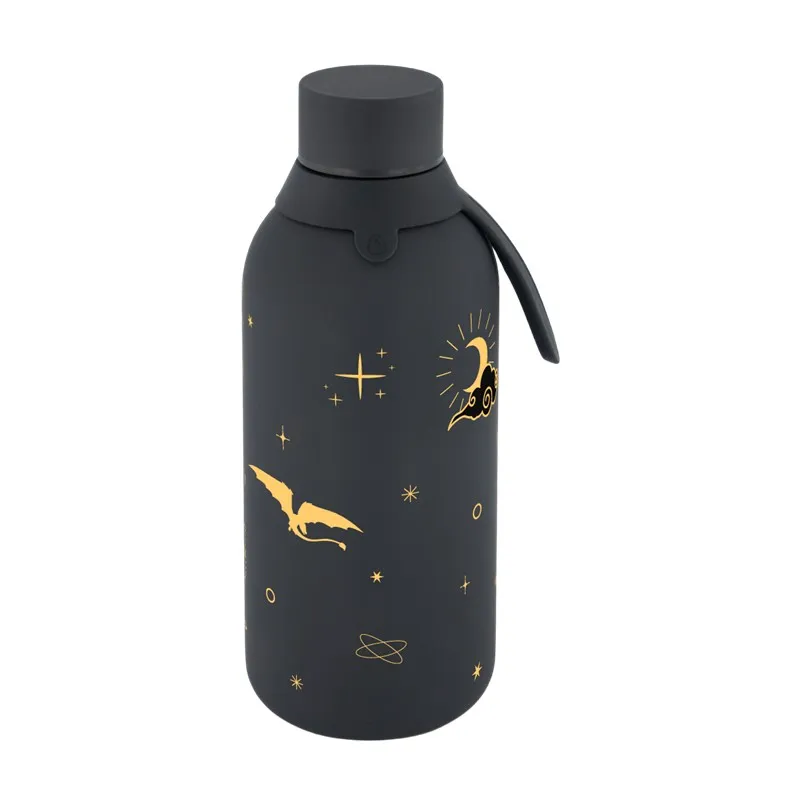 BOTELLA TÉRMICA CON DOS TAPONES 500ML - BLACK DRACONIS