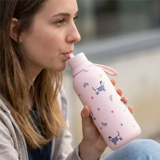 Botella Térmica Velvet Paws Rosa 500 ml | Lovely Story