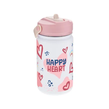 BOTELLA TÉRMICA CON ADAPTADOR INFANTIL 330ML - HAPPY HEART
