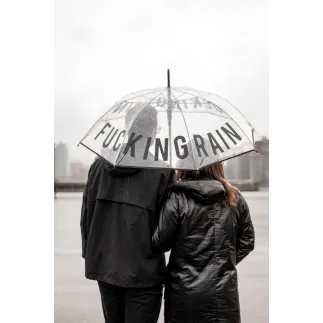 PARAGUAS FUCKING RAIN - TRANSPARENTE 
