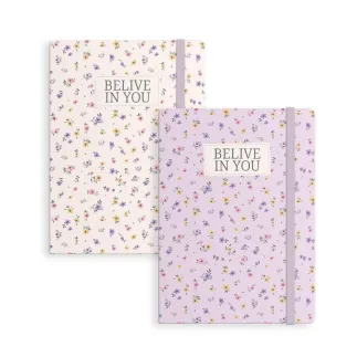 LIBRETA CON GOMA - FLORES 