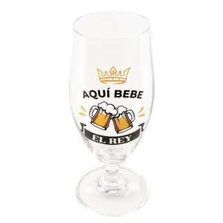 COPA DE CERVEZA - AQUÍ BEBE EL REY 