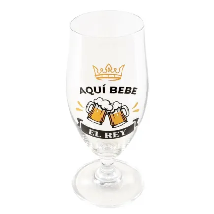 COPA DE CERVEZA - AQUÍ BEBE EL REY 
