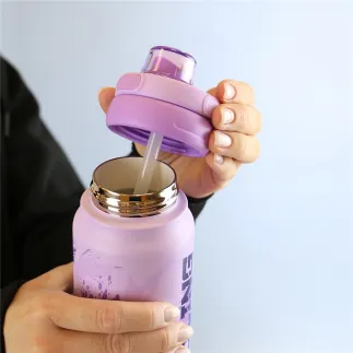 BOTELLA TÉRMICA SPORT 750ML - CICLISTA LILA 