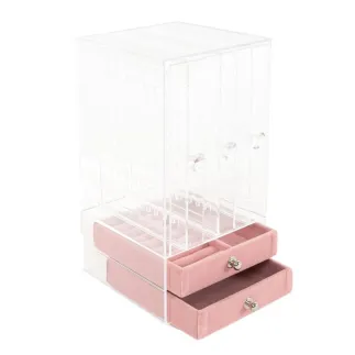 JOYERO METACRILATO - ROSA TERCIOPELO 