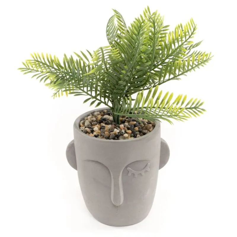 PLANTA ARTIFICIAL CON MACETERO - ROSTRO PLANTA ARTIFICIAL CON MACETERO - ROSTRO