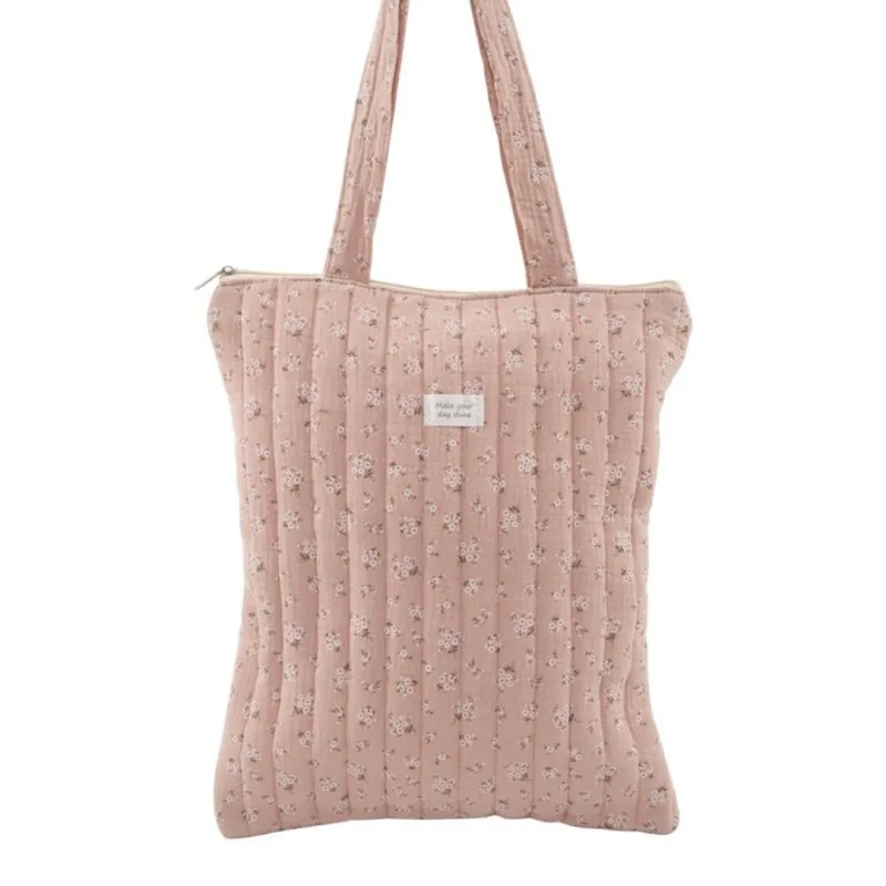 TOTEBAG CON CREMALLERA - FLORES ROSA TOTEBAG CON CREMALLERA - FLORES ROSA